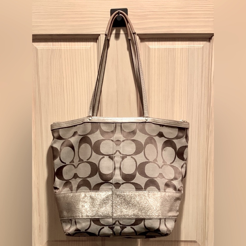 Coach Tan Signature Tote Bag